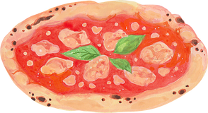 Watercolor Italian Food Pizza